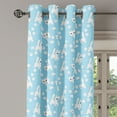 thumbnail image 2 of Ambesonne Cartoon Grommet Curtain, AMusing Cat with Yarn, 50" x 96", Cream Blue, 2 of 6