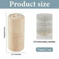 thumbnail image 3 of Wooden Sewing Needle Organizer, Portable Pincushion Holder with Lid & 12 Embroidery Needles, Compact Storage Case for Stitching Knitting Hand Crafts, Gift Idea, 3.35x1.57 Inch, 3 of 9