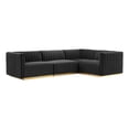 thumbnail image 2 of Modway Conjure 4-Piece Velvet and Stainless Steel Sectional in Gold/Black, 2 of 5