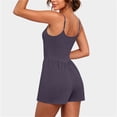 thumbnail image 5 of Ohufall Short Jumpsuit for Women Solid Color Comfort Camisole Summer Casual Wide Leg Short Jumpsuits, 5 of 6