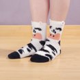 thumbnail image 3 of Super Soft Cozy Warm Cute Animal Non-Slip Fuzzy Crew Winter Socks, 1 Pair Cow, 3 of 7