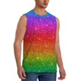 thumbnail image 2 of Kdxio Rainbow Glitter for Men's Muscle T-shirt,Sleeveless for Workout Running Athletic Gym Lounge Casual, 2 of 7