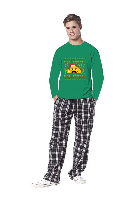Family Christmas Pajamas for Men Xmas Taco Xmas Men Sleepwear Pajamas Set Mens Pajama Sets