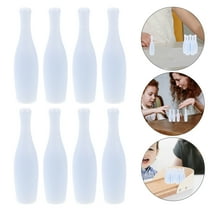 Minkissy 20Pcs Small White Plastic Bowling Pins Replacement for Tabletop Bowling Game Accessories