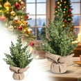 thumbnail image 2 of BNNG Tabletop Mini Christmas Tree, 15" Artificial Miniature Pine Christmas Tree with Linen Base Perfect for Christmas Decorations, Home, Kitchen, Dining Table, 2 of 9