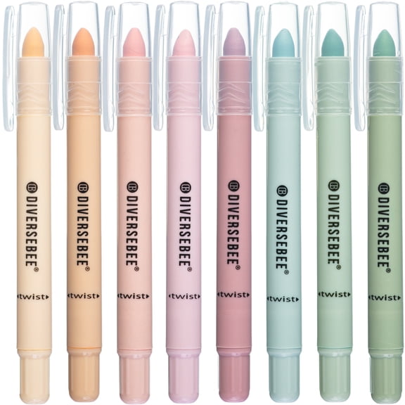 DiverseBee Bible Highlighters No Bleed, Aesthetic Gel Highlighters, 8 Pack Assorted Colors (Pastel)