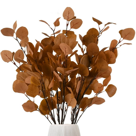 HUIANER 5Pcs Fall Artificial Eucalyptus Stems, 35.4" Fake Silk Eucalyptus Leaf Branches for Autumn Decor Home Wedding Decorations