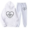 thumbnail image 2 of Fanxing Hoodies Sweatshirt Sets for Women 2 Piece Pants Athleisure Two Piece Set Plus Size Two Piece Tracksuit Y2k Lounge Sets for Women Pants Women JoggersWhite,XXXL, 2 of 5
