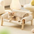thumbnail image 3 of Cat Couch Bed, Pet Sofa for Indoor Cats Wooden Indoor Elevated Cat Beds with Removable Mattress Cover Suitable for Kitty, Puppy or Small Animal (White, Medium), 3 of 14