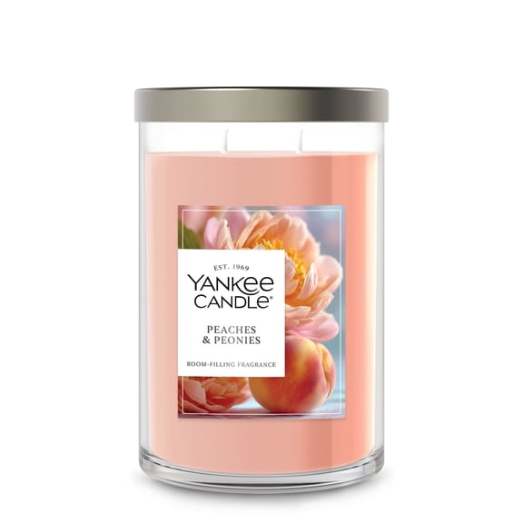 Yankee Candle Peaches & Peonies Large Tumbler Scented Candles, 20 oz