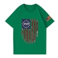 thumbnail image 4 of Hogleaql Patriotic American Flag Men’s T-Shirt, Patriotic 4th Of July Short Sleeve USA Graphic Shirt Crewneck Independence Day Casual for Men Tee Tops Green 3XL, 4 of 4