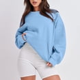 thumbnail image 4 of 2026 ! JINMGG Fall Winter Long Tops for Women, Womens Plus Size Fashion Women Comfortable Casual Pocket Color Long Sleeve Round-Neck Blouses T-Shirt Tops, 4 of 8