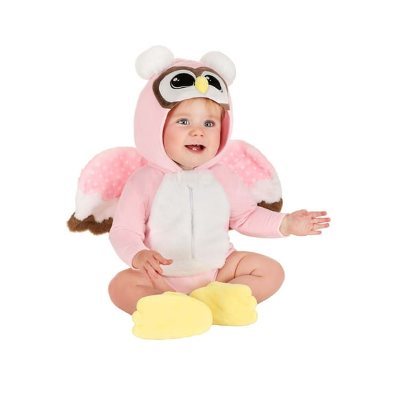 Infant Fuzzy Pink Owl Costume