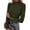 Army Green, variant on Women's Ribbed Mock Neck Long Sleeve Tops | Slim Fitted T-Shirts, Soft Stretch, Decorative Buttons, Going Out Work Casual Wear, Fall Outfits Layering Winter Clothes