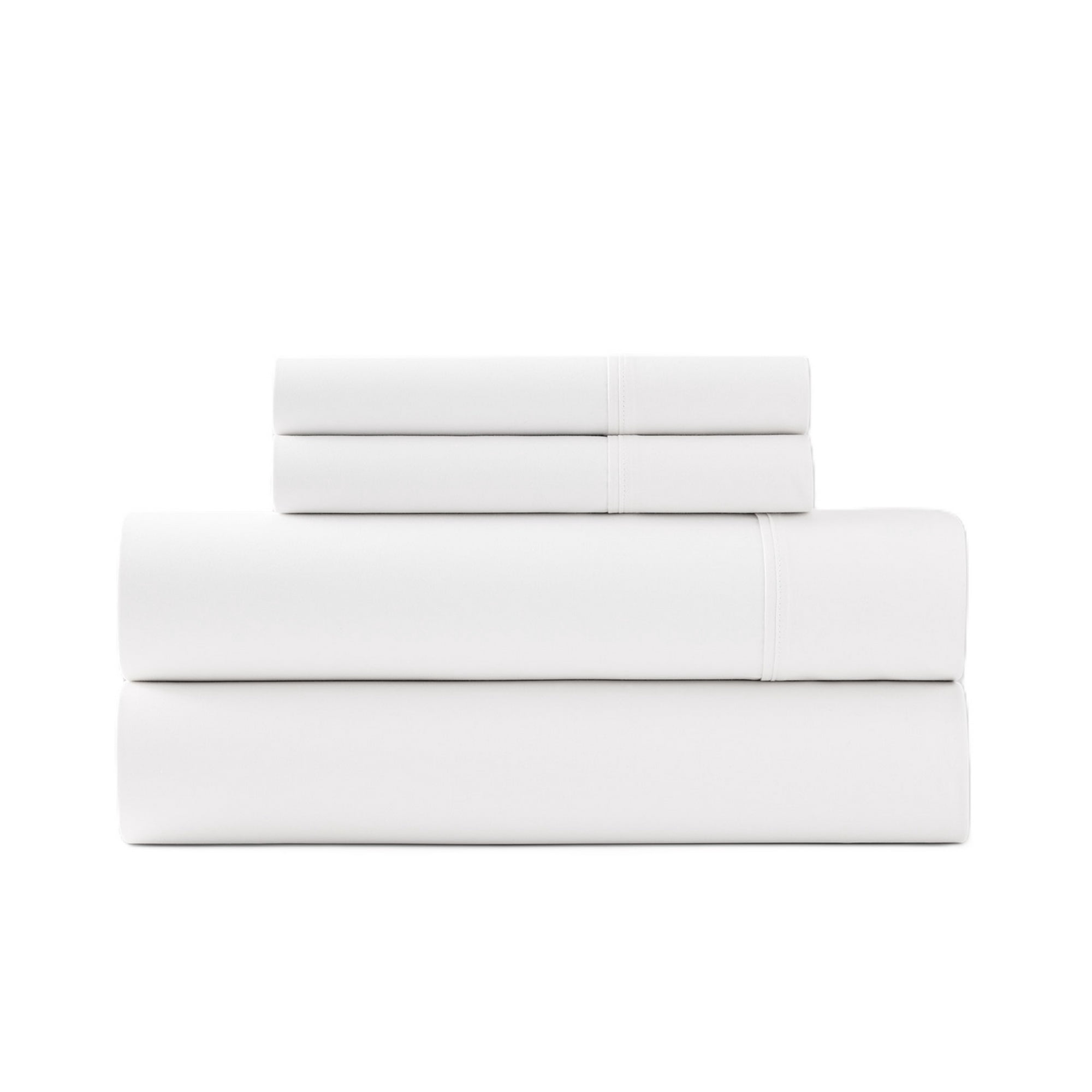 Vantona 100% Cotton, 300 thread Count, Sateen Woven Deep Pocket 4-Piece Sheet Set Queen Size - White