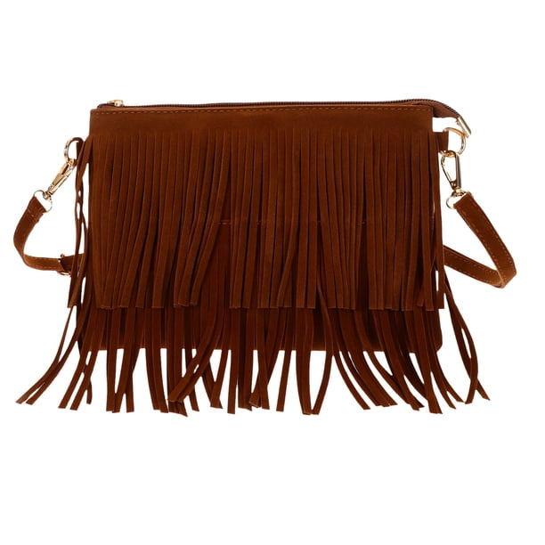 GOOHOCHY Bolso con flecos, bolso de hombro con flecos, bolso bandolera vintage con borlas, bolso bandolera para mujer