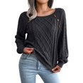 thumbnail image 1 of Gibobby Suéteres para mujer, Suéteres para Mujer otoño Invierno Manga Larga Casual Elegante suéter Color sólido(Negro,M), 1 of 5