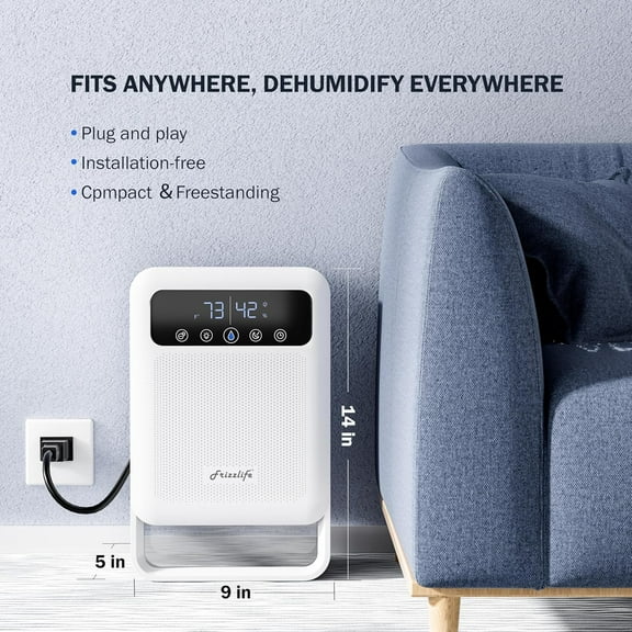 DH80 Dehumidifier With Purifier, 135oz Water , Quiet Small Dehumidifiers For Home, Bedroom, Bathroom, Basement