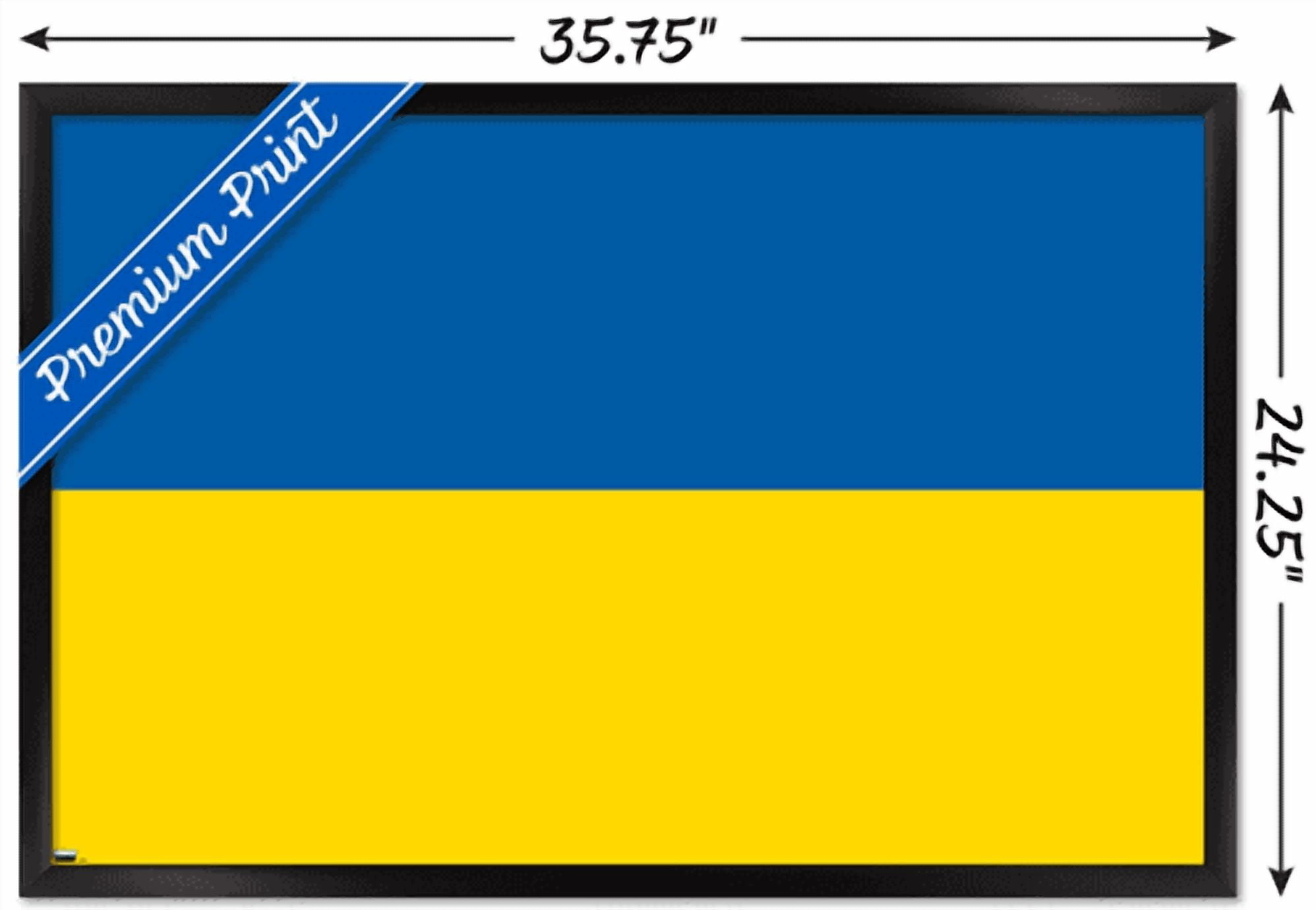 Ukrainian Flag Wall Poster, 22.375" x 34" Framed