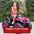 thumbnail image 2 of Best Choice Products 12V Kids Ride-On ATV Quad w/ Bluetooth, 3.7mph Max, Treaded Tires, LED Lights, Radio - Hot Pink, 2 of 7