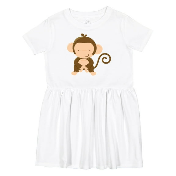Inktastic Happy Monkey Girls Toddler Dress