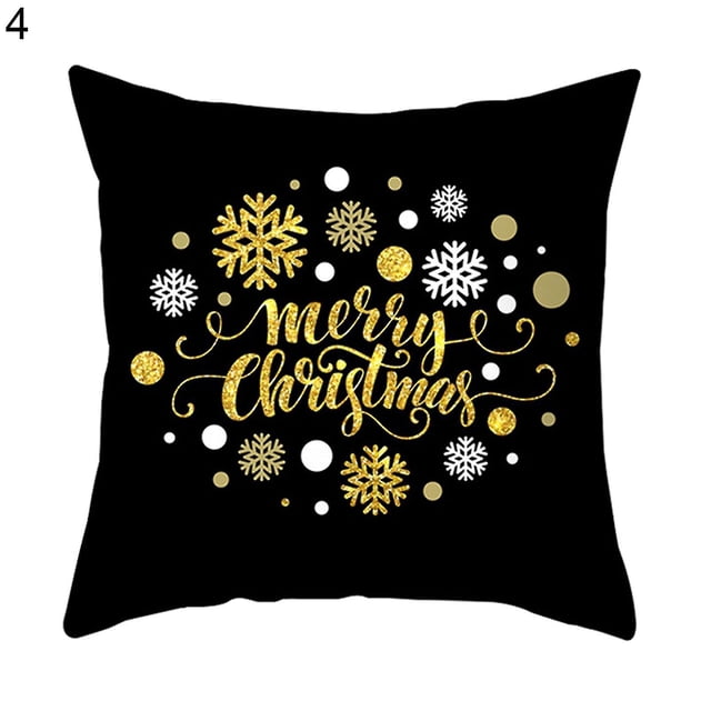 Funda de almohada con estampado de ciervos, funda de cojín de poliéster decorativa elástica para el hogar