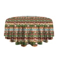 thumbnail image 5 of Colorful Christmas Striped Pattern Round Tablecloth 60"x60",Wrinkle Wipeable Table Cloth for Kitchen Dining Room Picnic Patio Party, 5 of 6
