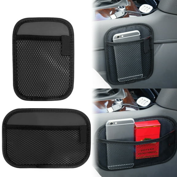 Hands DIY 7.87x5.5" Car Storage Organizer Car Net Pocket Oxford Fabric Seat Back Storage Bag Car Seat Organizer Net Bag Mesh Pocket Organizer Stick Hanging Bag Phone Holder for Card Phone
