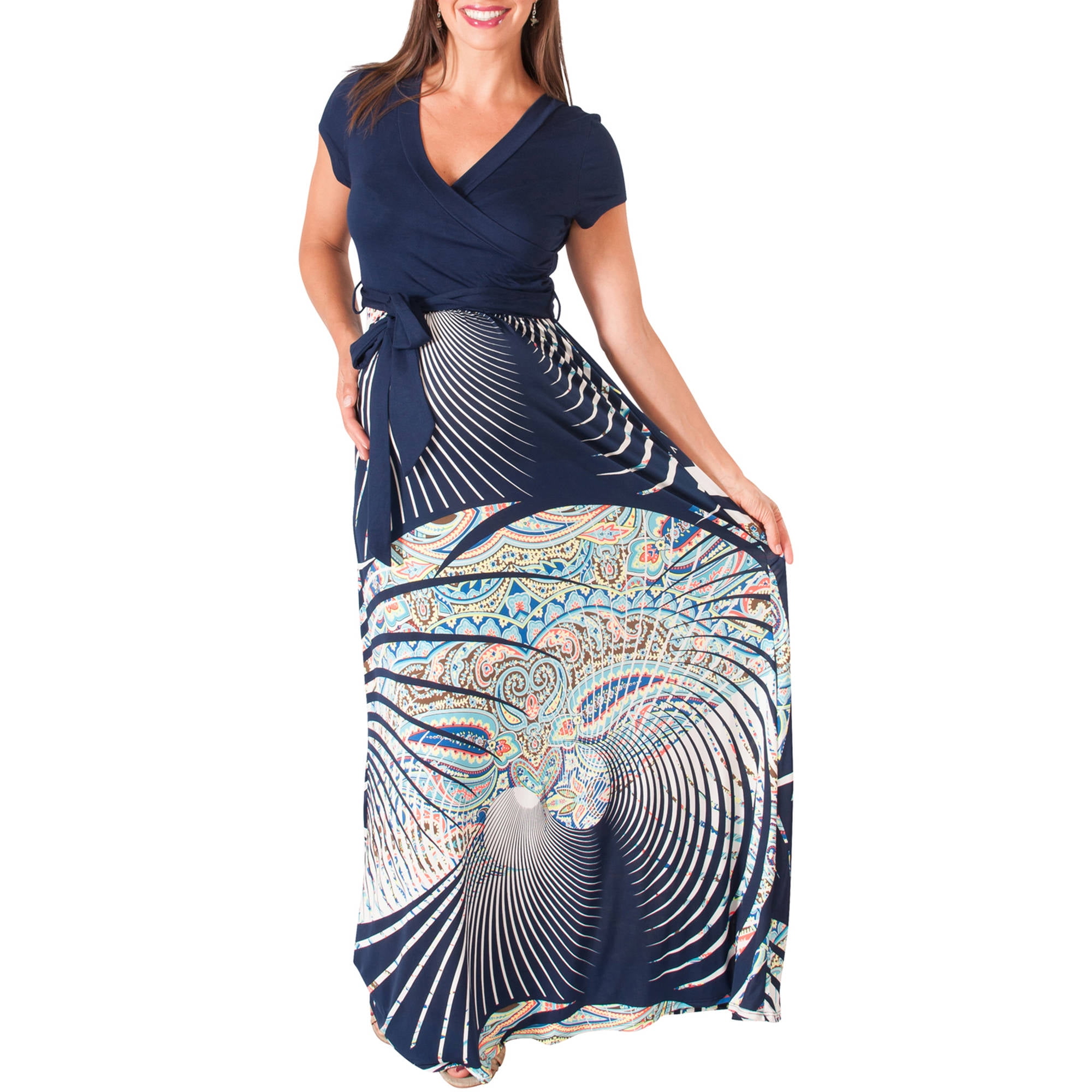 Mommylicious Wrap Spiral Maxi Dress - Walmart.com Mommylicious Wrap Spiral Maxi Dress - Walmart.com