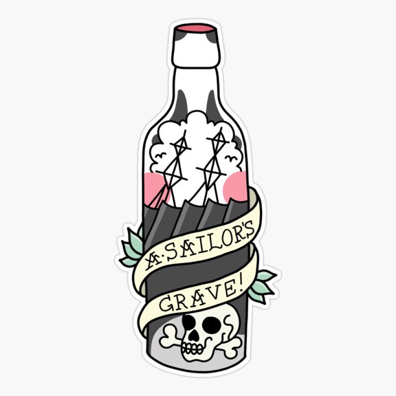 A Sailor'S Grave Er, Phone Decal Water Bottle Stickers Car Decals, Funny Birthday Gift