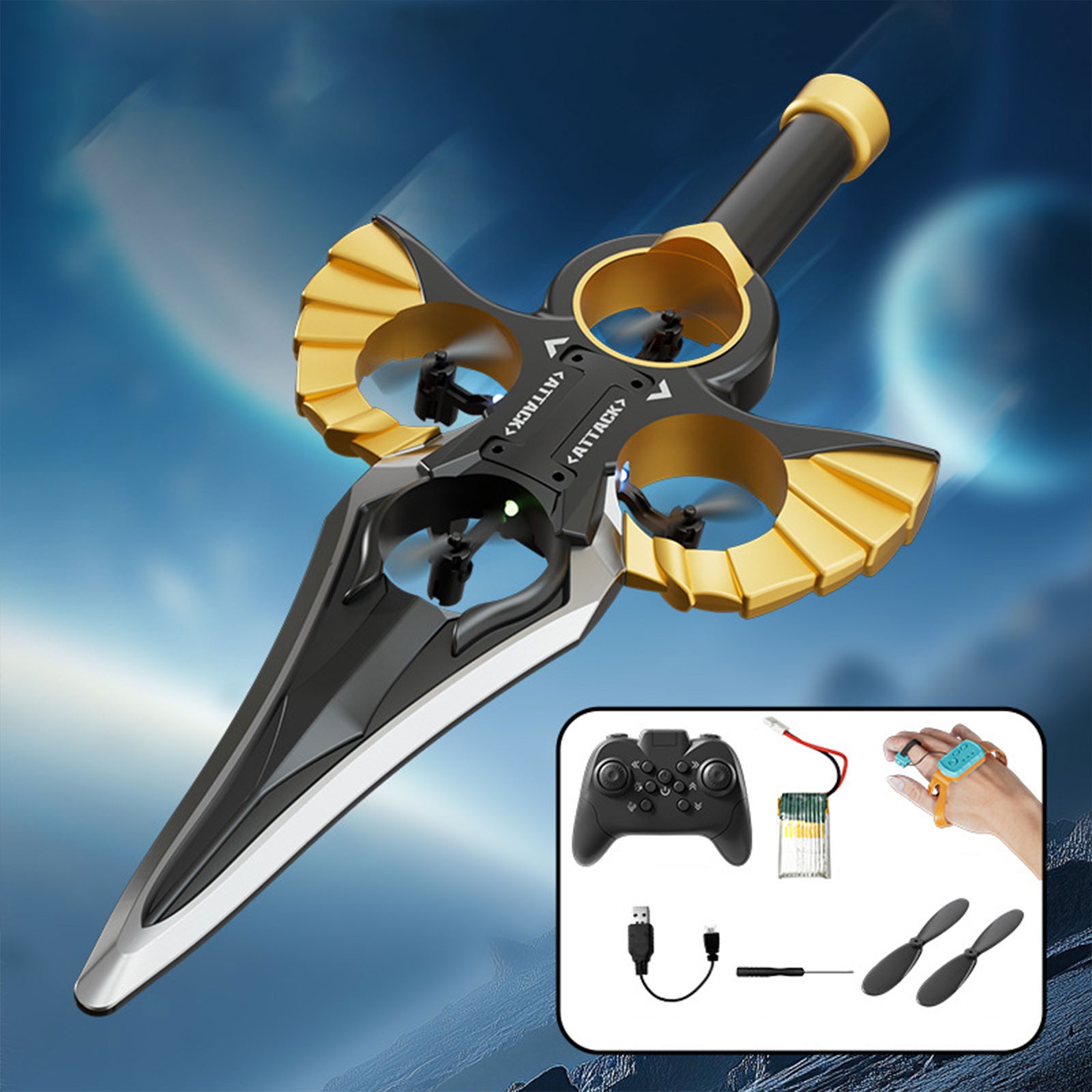 Flying Sword RC Glider with Autopilot - 2026 Remote Flying Sword& 3-Speed Stunt Control (Hand Wave/Controller Mode) Lightweight RC Airplane Gift for Teens and Adults