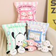 thumbnail image 4 of Muñeco de peluche de My Melody, Pochacco, Cinnamoroll, 6 piezas, Anime, almohada creativa, decoración del hogar, bolsa de Kuromi, 4 of 5