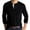 Black, variant on George Men’s Long Sleeve Henley T-Shirt with Pocket, Lightweight Fited Casual Tops for Mens ,Big and Tall Green,Size L