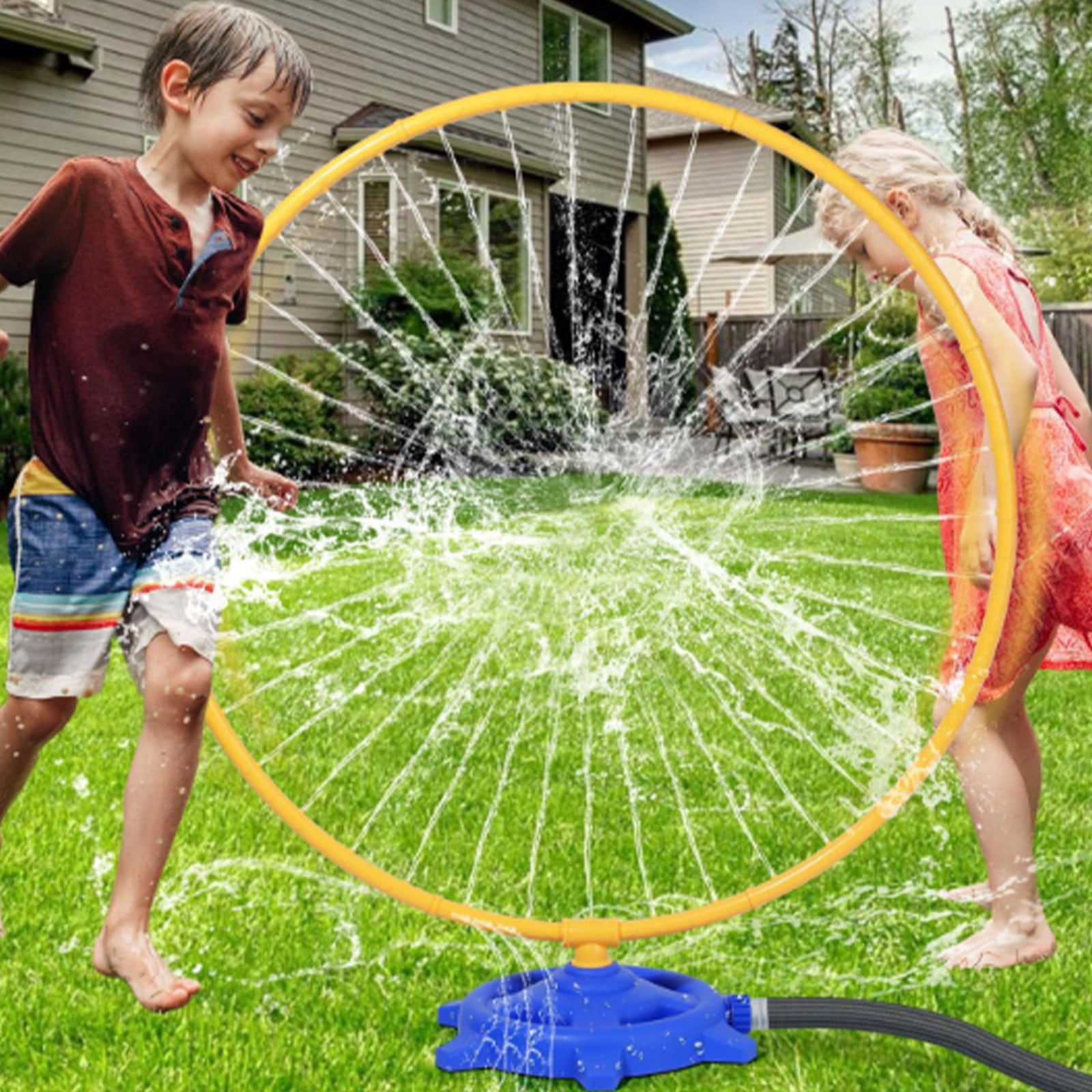 RUIG 59" Windmill Water Sprinkler for Kids Summer Toys, 360° Spinning Splash Water Toy, Outdoor Backyard Games Summer Fun for Boys Girls Dogs & Garden Watering