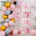 thumbnail image 5 of Cheinxy Baby Boxes with Letters for Baby Shower,4 Transparent Balloon boxes for Gender Reveal Decorations Birthday Wedding Party Backdrop, White, 5 of 7