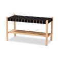 thumbnail image 1 of Baxton Studio Banc Rustique en Bois Fini Brun Noir et Chêne, 1 of 5