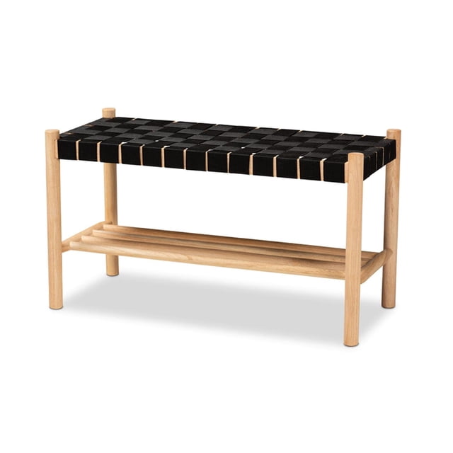 Baxton Studio Banc Rustique en Bois Fini Brun Noir et Chêne