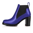 thumbnail image 2 of YDN Women Classic Combat Chelsea Chunky Mid Heel Ankle Boots Slip On Resistant Motorcycle Pumps Fall Winter Shoes Size 10 Blue, 2 of 4