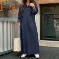 thumbnail image 5 of ZANZEA Women Fashion Turn Down Collar Buttons Long Sleeve Denim Look Kaftan Casual Long Shirt Dress, 5 of 7
