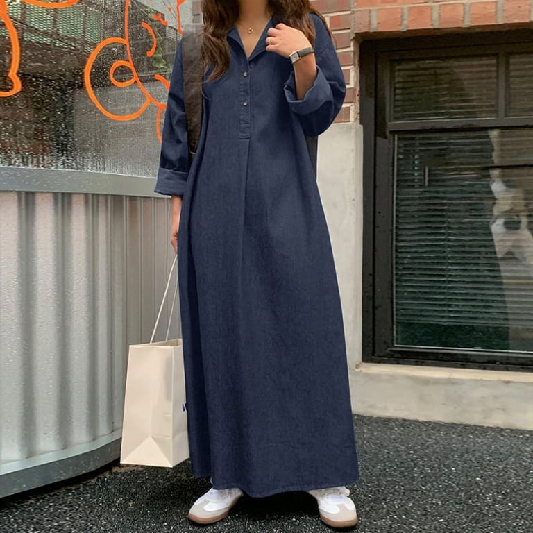chinese dress ladies Vintage Solid Shirt Dress Women Spring Sundress ZANZEA Casual Long Sleeve  Maxi Vestidos Female V neck Baggy Robe 7 main image 0