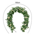 thumbnail image 2 of Corona de hojas verdes artificiales, corona de fondo de arco de boda para interiores y exteriores, 2 of 5