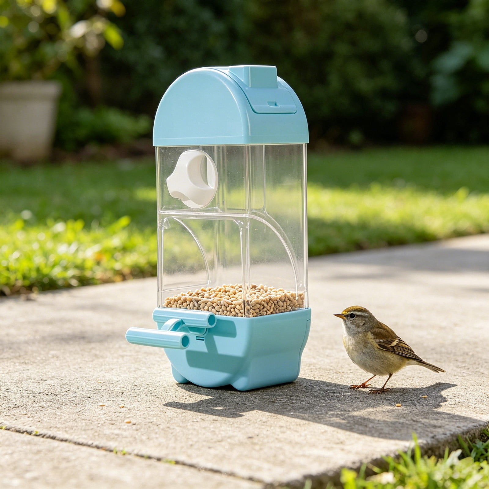 Wild Bird Feeders Transparent Triangular House Acrylic Bird Feeder Acrylic Pet Bird Feeder for Outside Outdoors Attracting Birds
