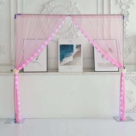 2Pcs Wedding Sheer Gauze Curtain Stage Background Birthday Event Party  Decoration, 59