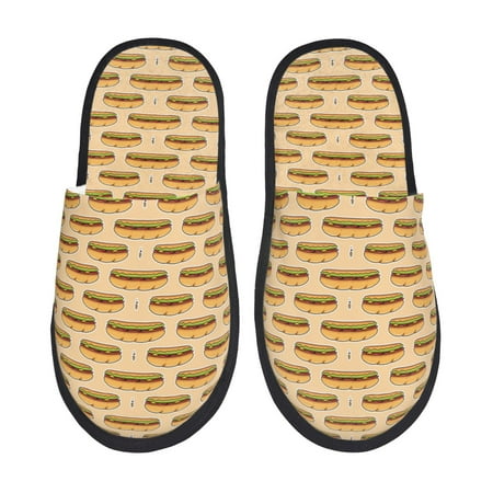 Balery Submarine Sub Sandwich Slient Indoor Furry Fleece Comfort House Shoes Soft Non-Slip Home Shoes Cotton slippers House Slippers-- Medium