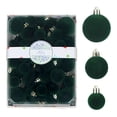 thumbnail image 3 of 42-Pack Velvet Christmas Ball Ornaments Set, Flocked Hanging Baubles, Assorted Sizes, Xmas Tree Holiday Decor, 3 of 8