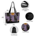 thumbnail image 2 of FORMRS Canvas Laptop Tote Bag for Women with 15.6" Computer Compartments Shoulder Handbag, Purple Halloween Black Cat, 2 of 7