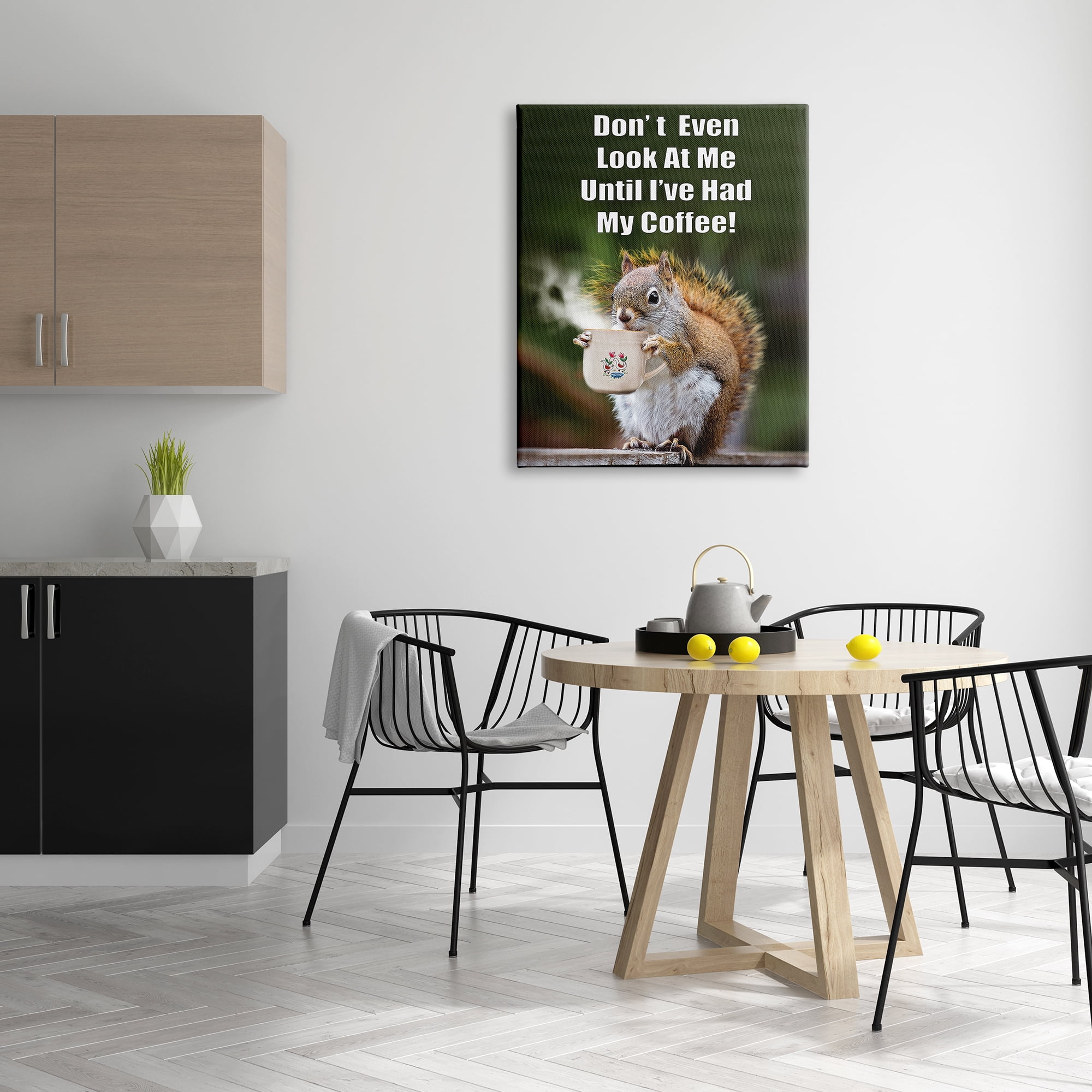 Stupell Industries Funny Squirrel Coffee Phrase Animals & Insects Painting Gallery Wrapped Canvas Print Wall Art, 30 x 40