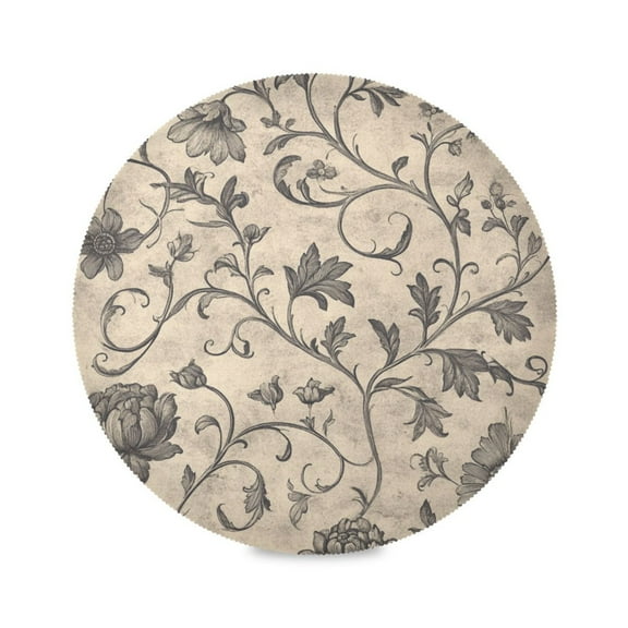 WOBOGO A Medieval-style Pattern Round Placemats Set of 6 Heat Resistant Washable Kitchen Table Decorations 15.4in