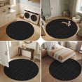thumbnail image 5 of Small Round Rug 3Ft, Black Plaid Grid Non-Slip Washable Circle Rugs Carpet, Modern Abstract Dark Checkered Indoor Outdoor Rug Floor Mats Throw Runner for Bedroom Living Room Bathroom, 5 of 8
