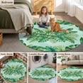 thumbnail image 5 of Tropical Leaves Round Area Rug 7Ft Washable Circle Rugs for Dorm Laundry Room, Watercolor Monstera Palm Leaf Botanical Green Non-Slip Carpet Floor Mats Indoor Outdoor Carpet Runner Home Decor, 5 of 8
